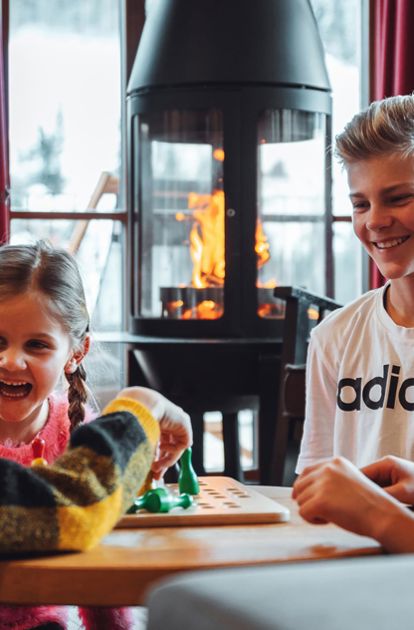 Children playing a table-top game