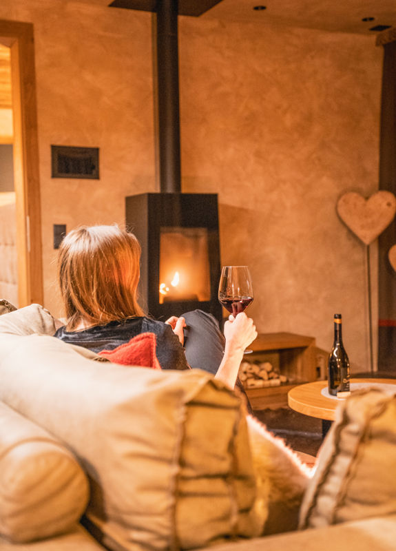 Chalet with fireplace